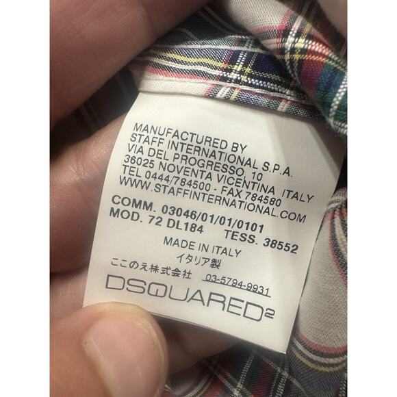 DSQUARED2 Small Italian Plaid Button Down Shirt - Picture 7 of 7